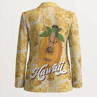 Hawaiian Mango Ukulele Blazer Retro Yellow Hibiscus Pikake Lei LT9 - Polynesian Pride