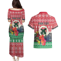 Personalised Vanuatu Joyeux Noel Couples Matching Puletasi and Hawaiian Shirt Proud To Be a Ni-Van Sand Drawing Art LT9 - Polynesian Pride