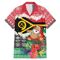 Personalised Vanuatu Joyeux Noel Family Matching Mermaid Dress and Hawaiian Shirt Proud To Be a Ni-Van Sand Drawing Art LT9 Dad's Shirt - Short Sleeve Red - Polynesian Pride