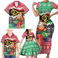 Personalised Vanuatu Joyeux Noel Family Matching Short Sleeve Bodycon Dress and Hawaiian Shirt Proud To Be a Ni-Van Sand Drawing Art LT9 - Polynesian Pride