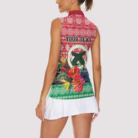 Personalised Vanuatu Joyeux Noel Women Sleeveless Polo Shirt Proud To Be a Ni-Van Sand Drawing Art LT9 - Polynesian Pride