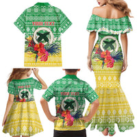 Personalised Malampa Joyeux Noel Family Matching Mermaid Dress and Hawaiian Shirt Proud To Be a Ni-Van Sand Drawing Art LT9 - Polynesian Pride