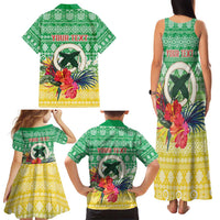 Personalised Malampa Joyeux Noel Family Matching Tank Maxi Dress and Hawaiian Shirt Proud To Be a Ni-Van Sand Drawing Art LT9 - Polynesian Pride
