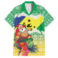 Personalised Malampa Joyeux Noel Family Matching Tank Maxi Dress and Hawaiian Shirt Proud To Be a Ni-Van Sand Drawing Art LT9 Dad's Shirt - Short Sleeve Lime - Polynesian Pride