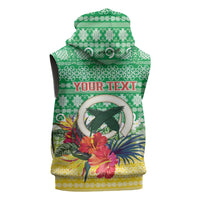 Personalised Malampa Joyeux Noel Sleeveless Zip Hoodie Proud To Be a Ni-Van Sand Drawing Art LT9 - Polynesian Pride