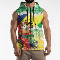 Personalised Malampa Joyeux Noel Sleeveless Zip Hoodie Proud To Be a Ni-Van Sand Drawing Art LT9 - Polynesian Pride