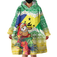 Personalised Malampa Joyeux Noel Wearable Blanket Hoodie Proud To Be a Ni-Van Sand Drawing Art LT9 - Polynesian Pride