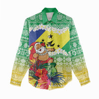 Personalised Malampa Joyeux Noel Women Casual Shirt Proud To Be a Ni-Van Sand Drawing Art LT9 - Polynesian Pride