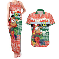 Personalised Penama Joyeux Noel Couples Matching Tank Maxi Dress and Hawaiian Shirt Proud To Be a Ni-Van Sand Drawing Art LT9 Red - Polynesian Pride