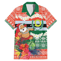 Personalised Penama Joyeux Noel Family Matching Mermaid Dress and Hawaiian Shirt Proud To Be a Ni-Van Sand Drawing Art LT9 Dad's Shirt - Short Sleeve Red - Polynesian Pride