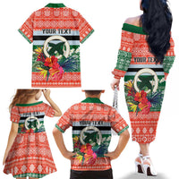 Personalised Penama Joyeux Noel Family Matching Off The Shoulder Long Sleeve Dress and Hawaiian Shirt Proud To Be a Ni-Van Sand Drawing Art LT9 - Polynesian Pride