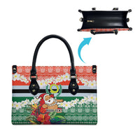 Personalised Penama Joyeux Noel Leather Bag Proud To Be a Ni-Van Sand Drawing Art - Polynesian Pride