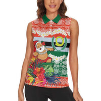 Personalised Penama Joyeux Noel Women Sleeveless Polo Shirt Proud To Be a Ni-Van Sand Drawing Art LT9 - Polynesian Pride