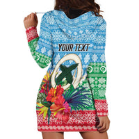 Personalised Sanma Joyeux Noel Hoodie Dress Proud To Be a Ni-Van Sand Drawing Art LT9 - Polynesian Pride