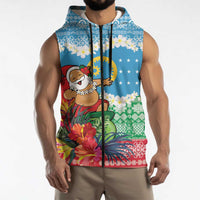 Personalised Sanma Joyeux Noel Sleeveless Zip Hoodie Proud To Be a Ni-Van Sand Drawing Art LT9 - Polynesian Pride
