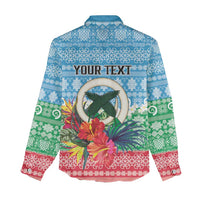 Personalised Sanma Joyeux Noel Women Casual Shirt Proud To Be a Ni-Van Sand Drawing Art LT9 - Polynesian Pride
