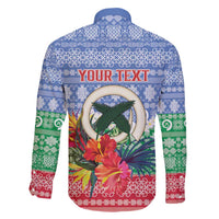 Personalised Shefa Joyeux Noel Family Matching Long Sleeve Bodycon Dress and Hawaiian Shirt Proud To Be a Ni-Van Sand Drawing Art LT9 - Polynesian Pride