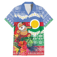 Personalised Shefa Joyeux Noel Family Matching Mermaid Dress and Hawaiian Shirt Proud To Be a Ni-Van Sand Drawing Art LT9 Dad's Shirt - Short Sleeve Blue - Polynesian Pride