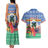 Personalised Tafea Joyeux Noel Couples Matching Tank Maxi Dress and Hawaiian Shirt Proud To Be a Ni-Van Sand Drawing Art LT9 - Polynesian Pride