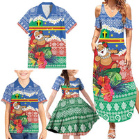Personalised Tafea Joyeux Noel Family Matching Summer Maxi Dress and Hawaiian Shirt Proud To Be a Ni-Van Sand Drawing Art LT9 - Polynesian Pride