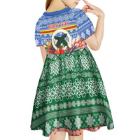 Personalised Tafea Joyeux Noel Kid Short Sleeve Dress Proud To Be a Ni-Van Sand Drawing Art - Polynesian Pride