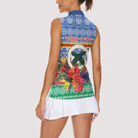 Personalised Tafea Joyeux Noel Women Sleeveless Polo Shirt Proud To Be a Ni-Van Sand Drawing Art LT9 - Polynesian Pride