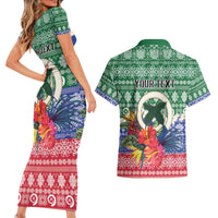 Personalised Torba Joyeux Noel Couples Matching Short Sleeve Bodycon Dress and Hawaiian Shirt Proud To Be a Ni-Van Sand Drawing Art LT9 - Polynesian Pride