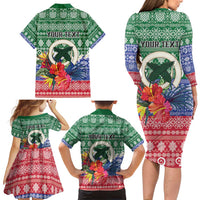 Personalised Torba Joyeux Noel Family Matching Long Sleeve Bodycon Dress and Hawaiian Shirt Proud To Be a Ni-Van Sand Drawing Art LT9 - Polynesian Pride
