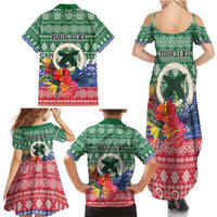Personalised Torba Joyeux Noel Family Matching Summer Maxi Dress and Hawaiian Shirt Proud To Be a Ni-Van Sand Drawing Art LT9 - Polynesian Pride
