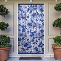 Mokihana Maile Ilima Leis Paniolo Palaka Door Cover Hawaiian Polu Spirit LT9 Blue - Polynesian Pride