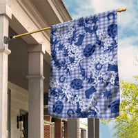 Mokihana Maile Ilima Leis Paniolo Palaka Garden Flag Hawaiian Polu Spirit LT9 House Flag Blue - Polynesian Pride