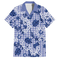 Mokihana Maile Ilima Leis Paniolo Palaka Hawaiian Shirt Hawaiian Polu Spirit LT9 Blue - Polynesian Pride