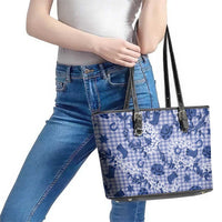 Mokihana Maile Ilima Leis Paniolo Palaka Leather Tote Bag Hawaiian Polu Spirit LT9 - Polynesian Pride