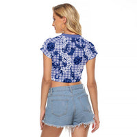 Mokihana Maile Ilima Leis Paniolo Palaka Raglan Cropped T Shirt Hawaiian Polu Spirit LT9 - Polynesian Pride