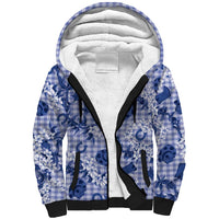 Mokihana Maile Ilima Leis Paniolo Palaka Sherpa Hoodie Hawaiian Polu Spirit LT9 Unisex Blue - Polynesian Pride