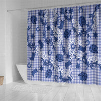 Mokihana Maile Ilima Leis Paniolo Palaka Shower Curtain Hawaiian Polu Spirit LT9 - Polynesian Pride