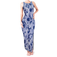 Mokihana Maile Ilima Leis Paniolo Palaka Tank Maxi Dress Hawaiian Polu Spirit LT9 Women Blue - Polynesian Pride