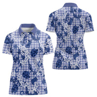 Mokihana Maile Ilima Leis Paniolo Palaka Women Polo Shirt Hawaiian Polu Spirit LT9 - Polynesian Pride