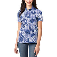 Mokihana Maile Ilima Leis Paniolo Palaka Women Polo Shirt Hawaiian Polu Spirit LT9 - Polynesian Pride