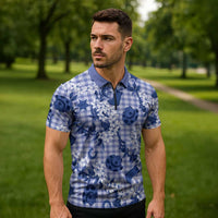 Mokihana Maile Ilima Leis Paniolo Palaka Zipper Polo Shirt Hawaiian Polu Spirit LT9 - Polynesian Pride