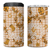 Mokihana Maile Ilima Leis Paniolo Palaka 4 in 1 Can Cooler Tumbler Hawaiian Kula Spirit LT9 One Size: 16 oz Gold - Polynesian Pride