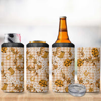 Mokihana Maile Ilima Leis Paniolo Palaka 4 in 1 Can Cooler Tumbler Hawaiian Kula Spirit LT9 - Polynesian Pride