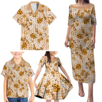 Mokihana Maile Ilima Leis Paniolo Palaka Family Matching Puletasi and Hawaiian Shirt Hawaiian Kula Spirit LT9 - Polynesian Pride