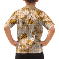 Mokihana Maile Ilima Leis Paniolo Palaka Family Matching Summer Maxi Dress and Hawaiian Shirt Hawaiian Kula Spirit LT9 - Polynesian Pride