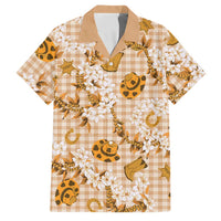 Mokihana Maile Ilima Leis Paniolo Palaka Family Matching Summer Maxi Dress and Hawaiian Shirt Hawaiian Kula Spirit LT9 Dad's Shirt - Short Sleeve Gold - Polynesian Pride