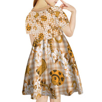 Mokihana Maile Ilima Leis Paniolo Palaka Kid Short Sleeve Dress Hawaiian Kula Spirit LT9 - Polynesian Pride