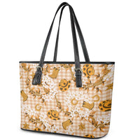 Mokihana Maile Ilima Leis Paniolo Palaka Leather Tote Bag Hawaiian Kula Spirit LT9 - Polynesian Pride