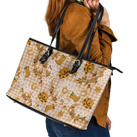 Mokihana Maile Ilima Leis Paniolo Palaka Leather Tote Bag Hawaiian Kula Spirit LT9 - Polynesian Pride