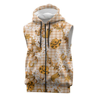 Mokihana Maile Ilima Leis Paniolo Palaka Sleeveless Zip Hoodie Hawaiian Kula Spirit LT9 Gold - Polynesian Pride