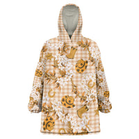 Mokihana Maile Ilima Leis Paniolo Palaka Wearable Blanket Hoodie Hawaiian Kula Spirit LT9 One Size Gold - Polynesian Pride